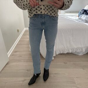 Agolde High Rise Straight Leg Light Wash Jeans